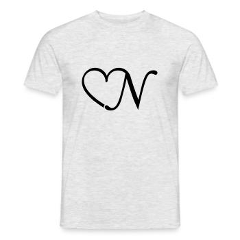 Herz Buchstabe N - Männer T-Shirt - Grau meliert - Vorne - AI Model Male 178 dark (178cm)
