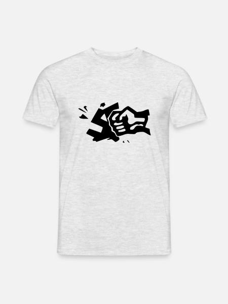 gegen rechts - Männer T-Shirt - Grau meliert