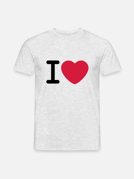 I love - Men's T-Shirt - heather grey