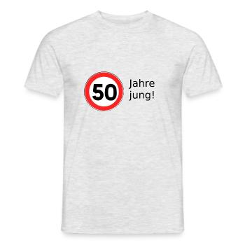 50 Jahre - Männer T-Shirt - Grau meliert - Vorne - AI Model Male 178 dark (178cm)