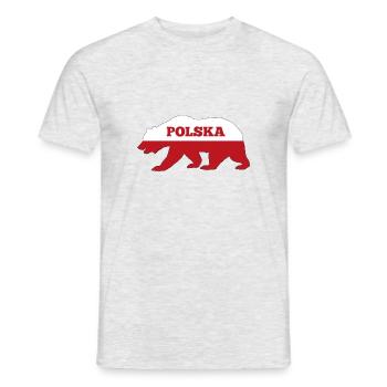 Polska Bär | Polnische Flagge Polen Geschenke - Männer T-Shirt - Grau meliert - Vorne - AI Model Male 178 dark (178cm)