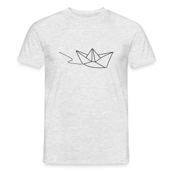 Paper boat - sail away - Men's T-Shirt - heather grey - Front - AI Model Male 178 dark (178cm)