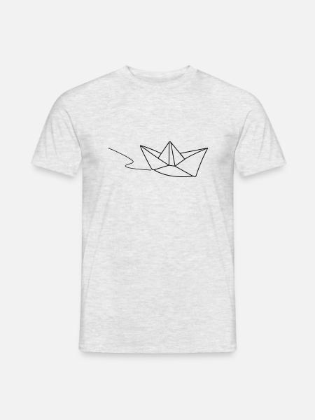 Paper boat - sail away - Men's T-Shirt - heather grey