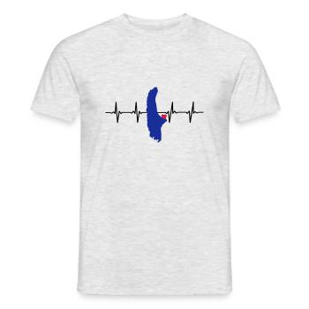 Heartbeat Ammersee 3 colors - Men's T-Shirt - heather grey - Front - AI Model Male 178 dark (178cm)