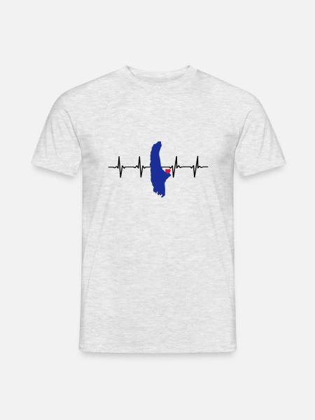 Herzschlag Ammersee 3-farbig - Männer T-Shirt - Grau meliert