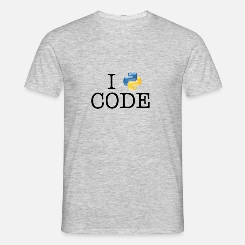 I love code - Python - Männer T-Shirt - Grau meliert