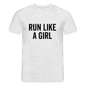Courez comme une fille - T-shirt homme - gris chiné - Devant - AI Model Male 178 dark (178cm)
