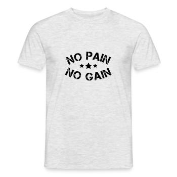 No pain no gain - Men's T-Shirt - heather grey - Front - AI Model Male 178 dark (178cm)