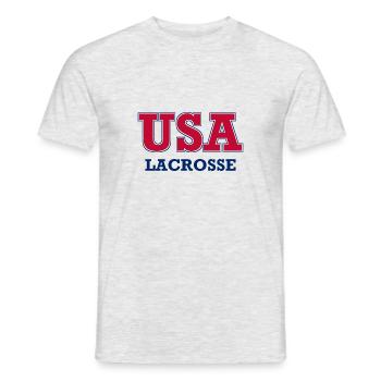 USA Lacrosse - National Colors - United States - Männer T-Shirt - Grau meliert - Vorne - AI Model Male 178 dark (178cm)
