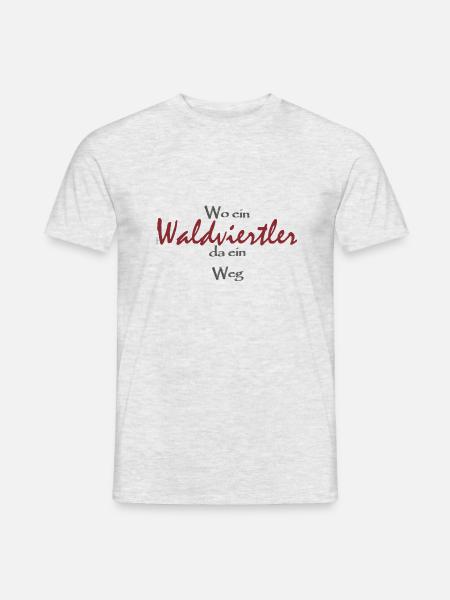 Wo ein Waldviertler da ein Weg - Männer T-Shirt - Grau meliert