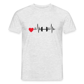 Fitness Athlète Muscle Bodybuilder Entraînement en force - T-shirt homme - gris chiné - Devant - AI Model Male 178 dark (178cm)
