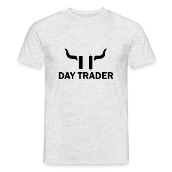 Trading de Bitcoin et d'actions cryptographiques - T-shirt homme - gris chiné - Devant - AI Model Male 178 dark (178cm)