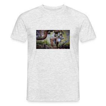Urbex Photographie | Jauge de cadran envahie par la végétation - T-shirt homme - gris chiné - Devant - AI Model Male 178 dark (178cm)