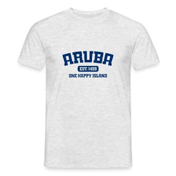 Aruba - Est. 1499 - Dutch Caribbean - Karibik - Männer T-Shirt - Grau meliert - Vorne - AI Model Male 178 dark (178cm)