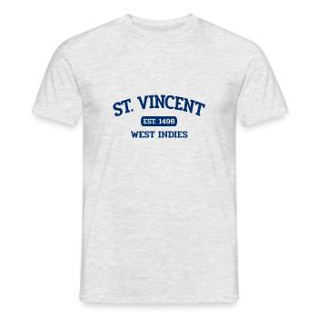 Saint Vincent - Kingstown - Caribbean - West Indies - Men's T-Shirt - heather grey - Front - AI Model Male 178 dark (178cm)