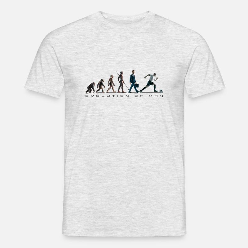 Evolution Fussball Zeichenfläche 1 Kopie - Männer T-Shirt - Grau meliert