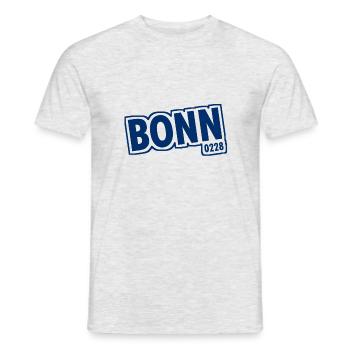 Bonn 0228 Vorwahl - Männer T-Shirt - Grau meliert - Vorne - AI Model Male 178 dark (178cm)