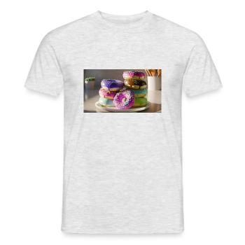 "Donut Delight - Männer T-Shirt - Grau meliert - Vorne - AI Model Male 178 dark (178cm)