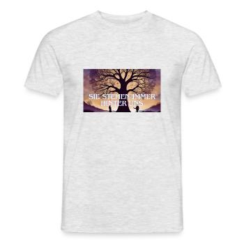 Wir sind Nie alleine - Männer T-Shirt - Grau meliert - Vorne - AI Model Male 178 dark (178cm)