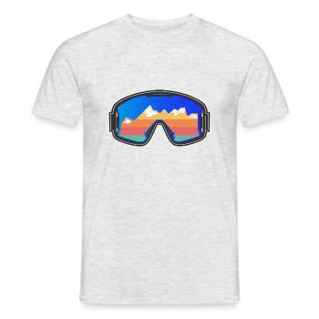 Skibrille Skifahrer Vintage Design dunkel - Männer T-Shirt - Grau meliert - Vorne - AI Model Male 178 dark (178cm)