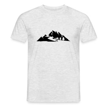 Mountain bikers - Men's T-Shirt - heather grey - Front - AI Model Male 178 dark (178cm)
