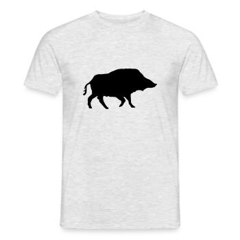Wildschwein - Männer T-Shirt - Grau meliert - Vorne - AI Model Male 178 dark (178cm)