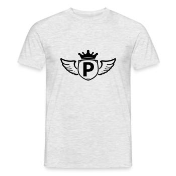 p - Men's T-Shirt - heather grey - Front - AI Model Male 178 dark (178cm)