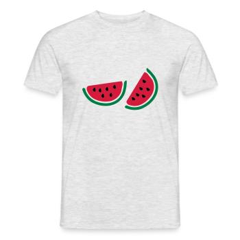 half watermelon_fruits - Men's T-Shirt - heather grey - Front - AI Model Male 178 dark (178cm)