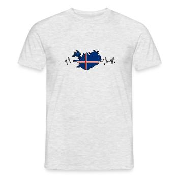 Islande - T-shirt homme - gris chiné - Devant - AI Model Male 178 dark (178cm)