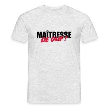 Maîtresse de OUF ! - T-shirt homme - gris chiné - Devant - AI Model Male 178 dark (178cm)
