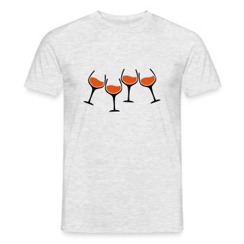rotwein glaeser anstossen - Männer T-Shirt - Grau meliert - Vorne - AI Model Male 178 dark (178cm)