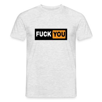 Fuck You dans la conception de - T-shirt homme - gris chiné - Devant - AI Model Male 178 dark (178cm)