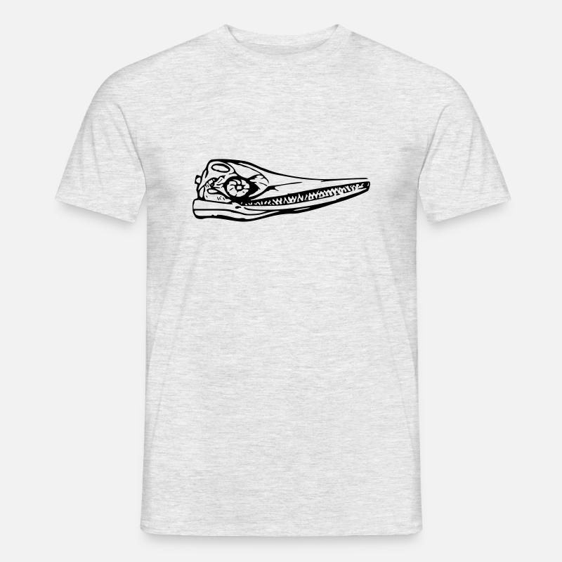 Urzeitwal Wal Fossil Dinosaurier Urzeit Schädel - Männer T-Shirt - Grau meliert