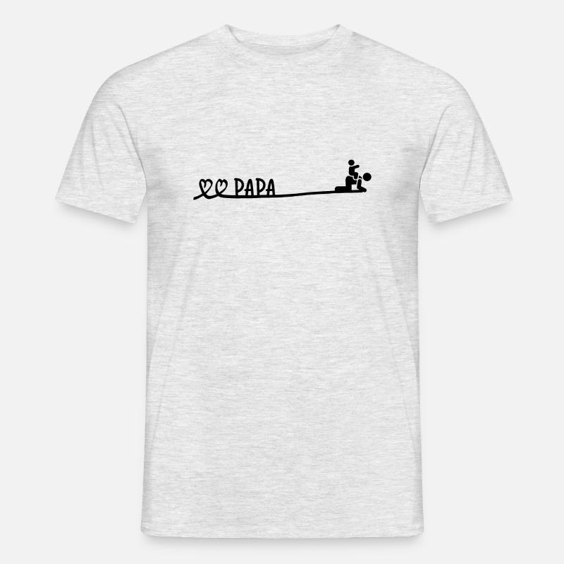 Papa spielt mit mir - Männer T-Shirt - Grau meliert
