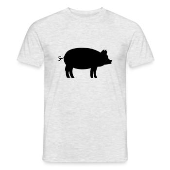 Schwein Pig - Männer T-Shirt - Grau meliert - Vorne - AI Model Male 178 dark (178cm)