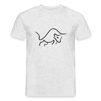 Bulle Line Art - Wall Street Minimalist - Men's T-Shirt - heather grey - Front - AI Model Male 178 dark (178cm)