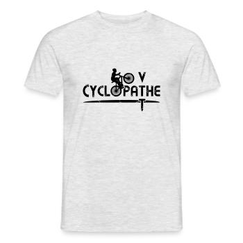 CYCLOPATHE DU VTT ! (vélo, nature) flex - T-shirt homme - gris chiné - Devant - AI Model Male 178 dark (178cm)
