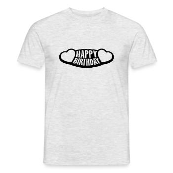 Logo Joyeux anniversaire - T-shirt homme - gris chiné - Devant - AI Model Male 178 dark (178cm)