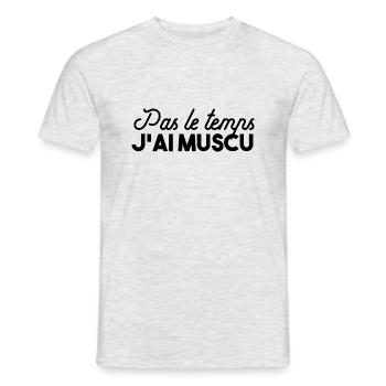 Muscu - T-shirt homme - gris chiné - Devant - AI Model Male 178 dark (178cm)