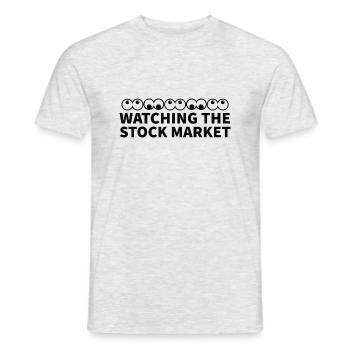 Watching the stock market Augen hoch runter auf ab - Männer T-Shirt - Grau meliert - Vorne - AI Model Male 178 dark (178cm)