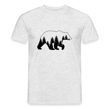 Bear & Trees - Men's T-Shirt - heather grey - Front - AI Model Male 178 dark (178cm)
