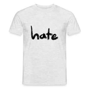 Texte de haine Noir - T-shirt homme - gris chiné - Devant - AI Model Male 178 dark (178cm)