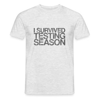 I Survived Testing Season 3 - Männer T-Shirt - Grau meliert - Vorne - AI Model Male 178 dark (178cm)