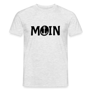 Lune avec ancre - T-shirt homme - gris chiné - Devant - AI Model Male 178 dark (178cm)