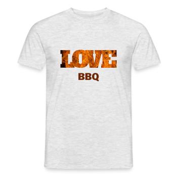 T-Shirt Love BBQ Grilling Summer Man Gift - Men's T-Shirt - heather grey - Front - AI Model Male 178 dark (178cm)
