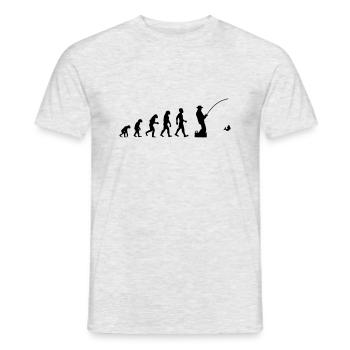 Evolution fischen Angler - Männer T-Shirt - Grau meliert - Vorne - AI Model Male 178 dark (178cm)