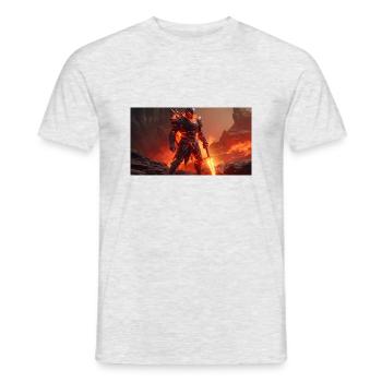 Fantasy Lava Knight - Men's T-Shirt - heather grey - Front - AI Model Male 178 dark (178cm)
