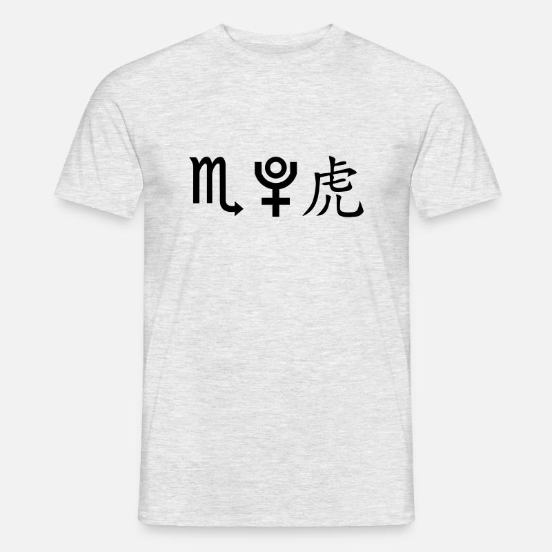 skorpion pluto tiger - Männer T-Shirt - Grau meliert