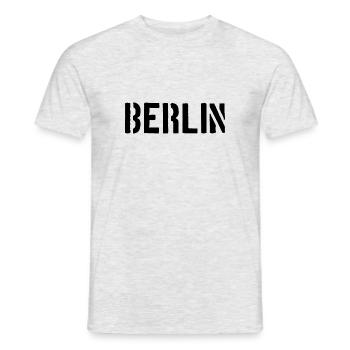 Berlin Slogan - Brandenburger Tor - Alexanderplatz - Männer T-Shirt - Grau meliert - Vorne - AI Model Male 178 dark (178cm)