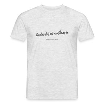 Chocolat thérapie - T-shirt homme - gris chiné - Devant - AI Model Male 178 dark (178cm)